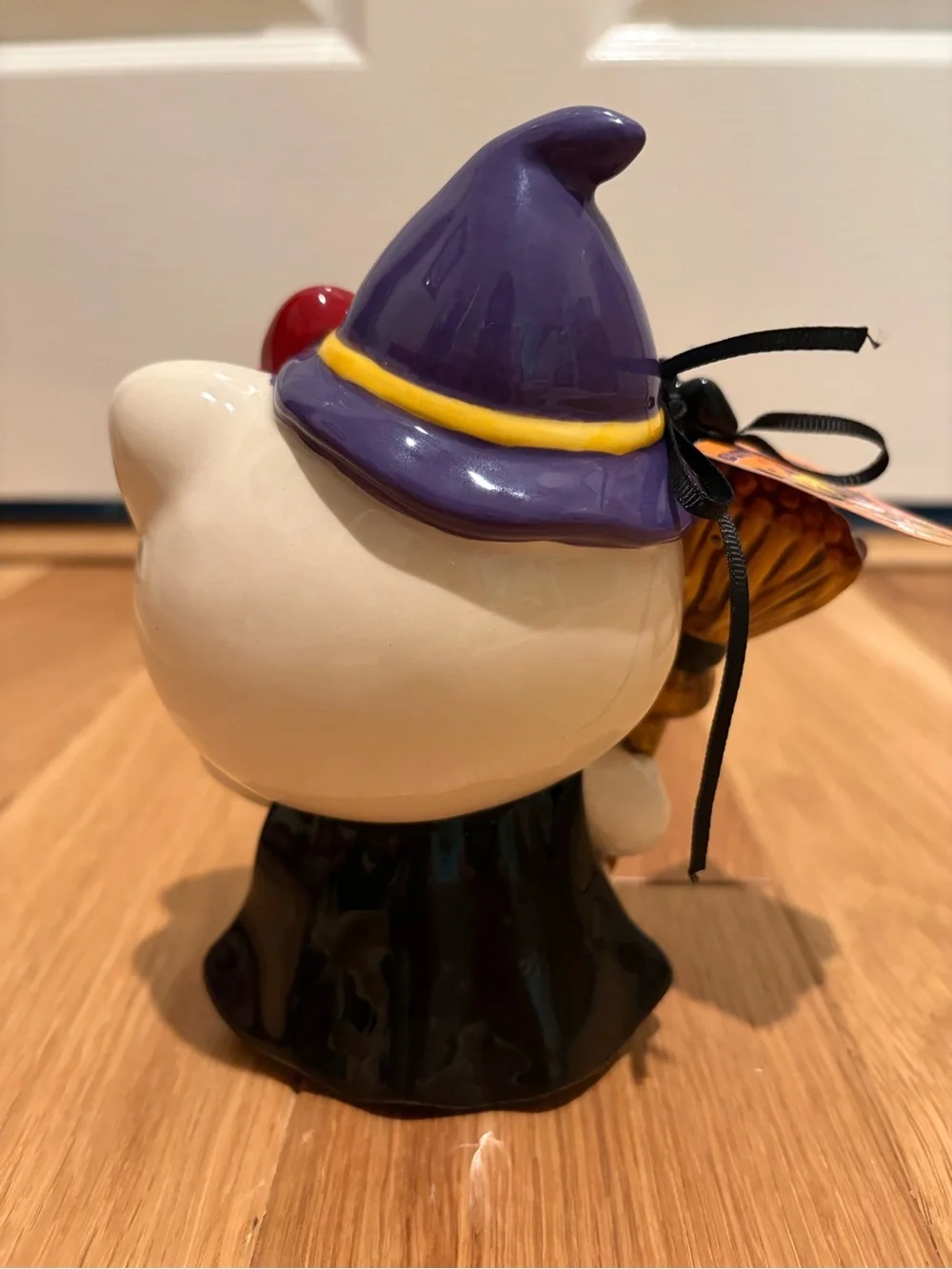 Hello Kitty Witch Broomstick Bat Ceramic Blue Sky Sanrio Halloween Figurine